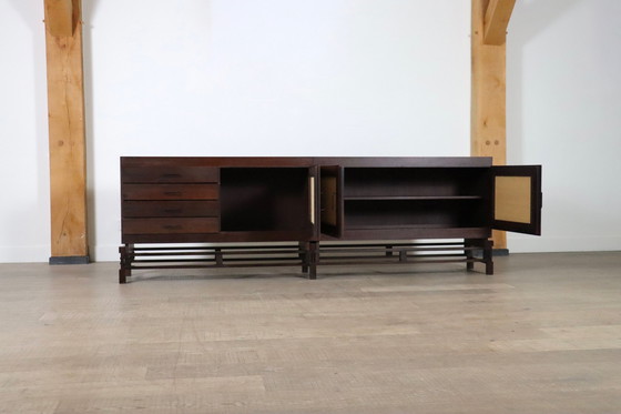 Image 1 of Leonardo Fiori voor ISA Bergamo Dressoir in Wengé en zeegras 1950