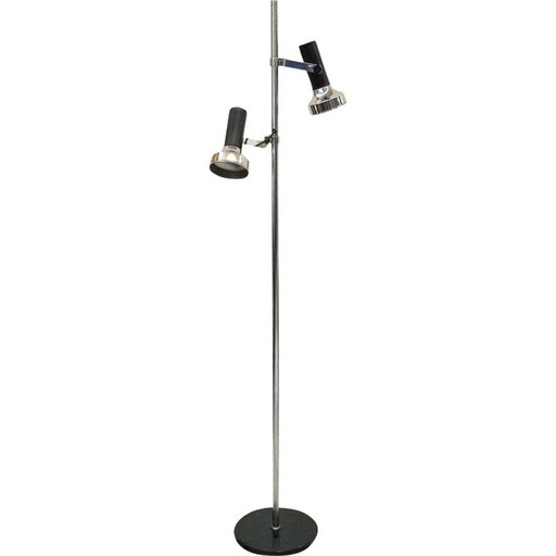 Vintage standaard verstelbare chromen vloerlamp, 1960