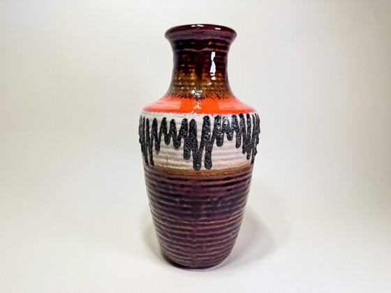 Scheurich Vase 7901-25, Fat Lava, Aubergine/Orange, West Germany 1970s – Scheurich W-Germany, Ceramic (photo 3 of 6)