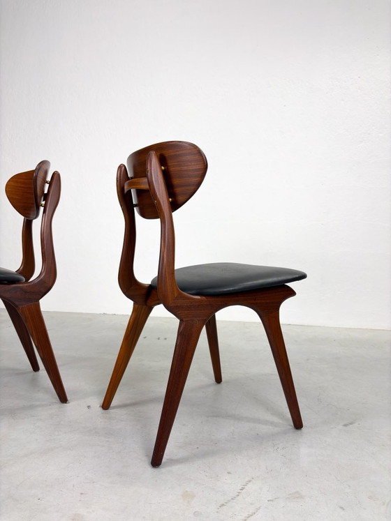 Set 'Snavel' Esszimmerstühle von Louis van Teeffelen – Wood, Leather (photo 14 of 20)