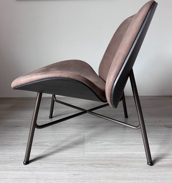 Fauteuils design Pode Nihan avec pouf, Bois, Cuir, Marron, Modern (photo 5 sur 11)