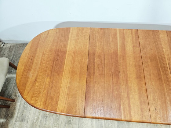 Tavolo allungabile in teak danese + sedie di Möbelfabrik Holstebro, anni '70, set di 9 (photo 19 of 24)