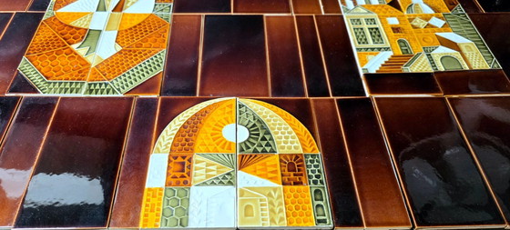 Image 1 of Roger Capron (1922–2006) – Set aus 112 glasierten Keramikfliesen – 1970