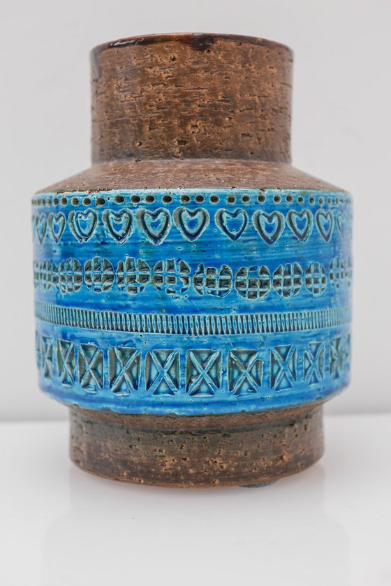 Vintage Rimini Blue Ceramic Vase by Aldo Londi for Bitossi, Italy, 1960s – Mid Century Modern (photo 11 of 12)