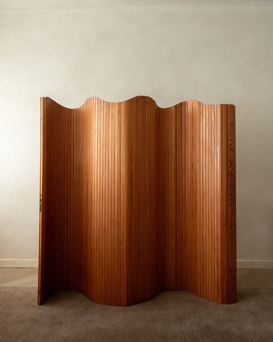Image 1 of Vintage Art Deco grenen kamerscherm van Jomain Baumann voor Baumann, jaren 1930.