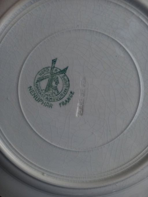 Art Deco aardewerken soepborden van Hamage & MDL "Waterlelie"