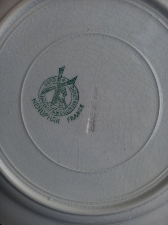 Image 1 of Art Deco aardewerken soepborden van Hamage & MDL "Waterlelie"