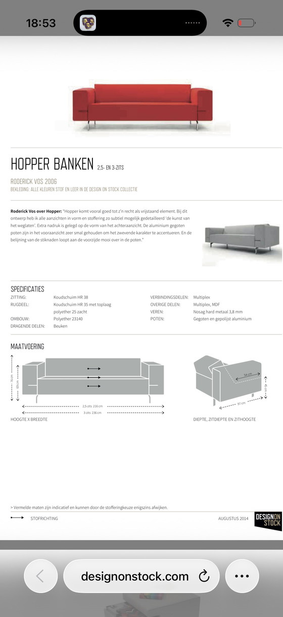 Image 1 of Divano a 3 posti Design on Stock Hopper, colore viola.