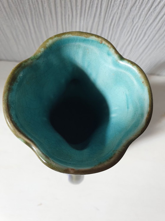 Antique Art Nouveau Vase – Orchies France (ca. 1920) – 27 cm – Ceramic (photo 3 of 9)