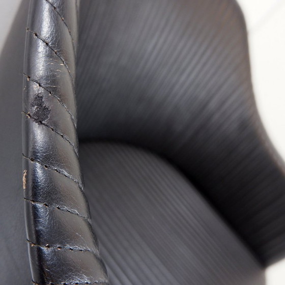 Image 1 of Pair of black leather Artona armchairs by Afra and Tobia Scarpa for Maxalto Artona Mod. 8551 - Italy 1985