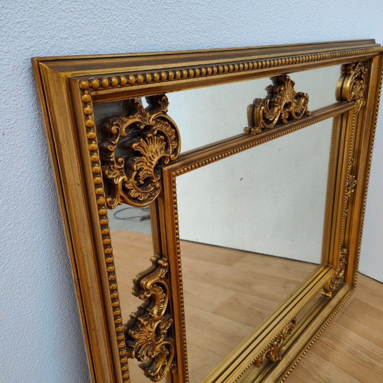 Image 1 of Vintage Goudkleurige Barok Rococo spiegel schouwspiegel