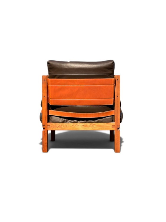 Auténtico conjunto de salón Pierre Chapo: sofá S32 y sillón S15 - Olmo y cuero (años 60) – Zona de estar (photo 4 of 23)