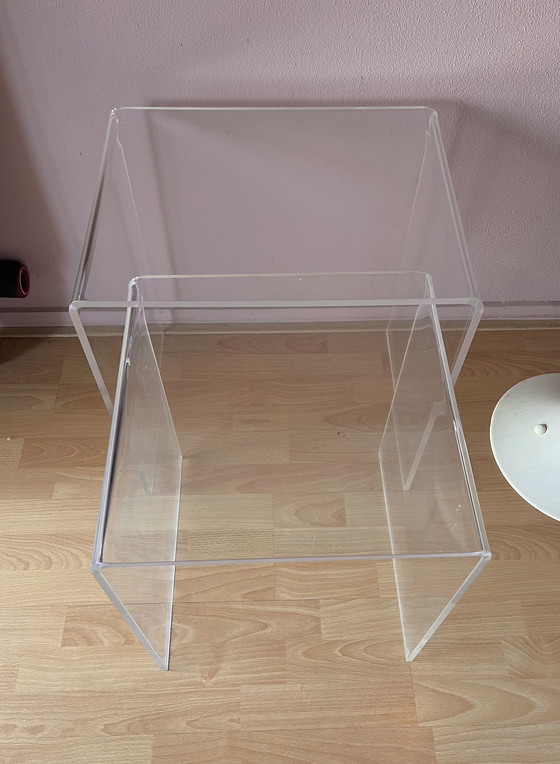 Image 1 of Tables gigognes Acrylique Vintage 60s 70s Seventies Sixties Tables Set