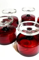 Luminarc, bicchieri da dessert vintage, rosso rubino