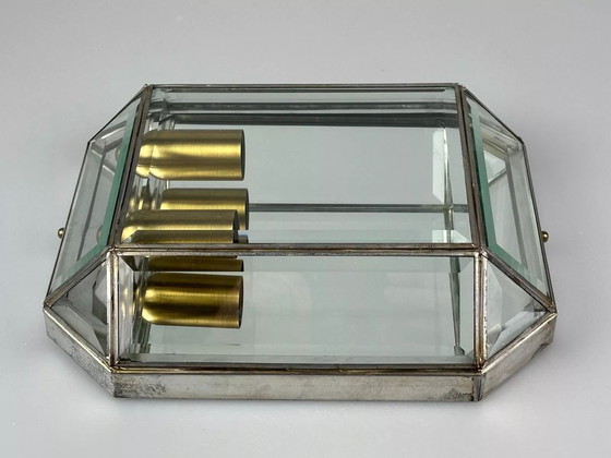 Image 1 of 60's 70's Applique murale verre & métal Vintage Space Age Design