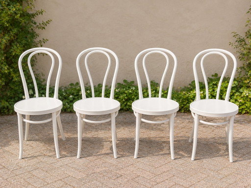 Precioso conjunto de 4 sillas IKEA ÖGLA vintage en color blanco, de los años 80/90. – eetkamerstoelen, Plastic