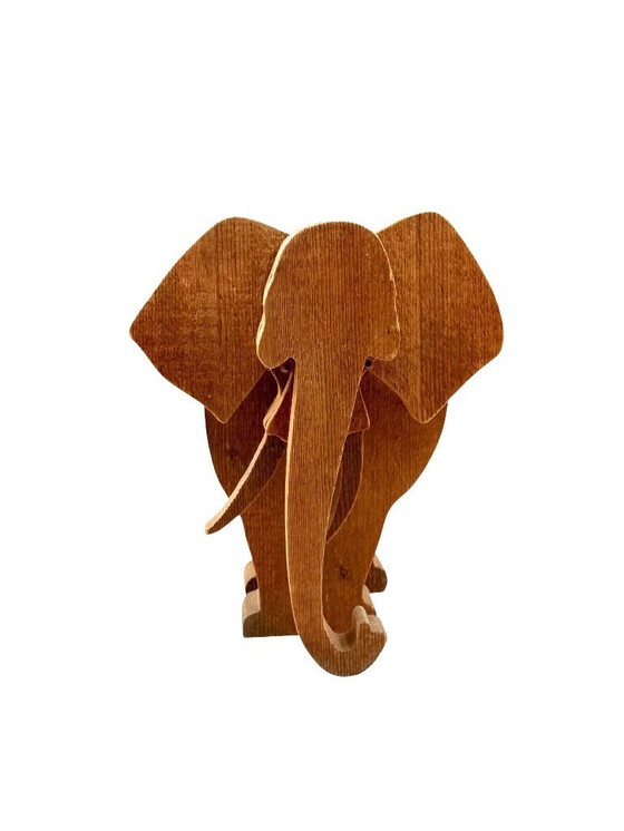 Image 1 of Bottega Michelangeli, Elephant wood sculpture, Orvieto Italy 1970s