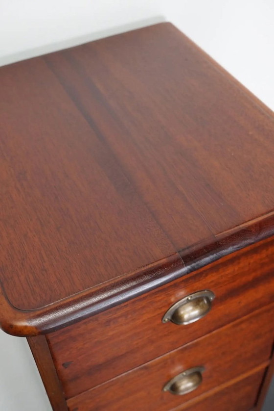 Image 1 of Cabinet d'apothicaire industriel hollandais en acajou, milieu du XXe siècle