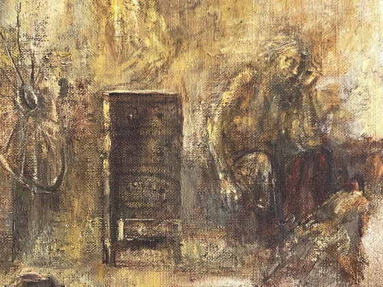 Image 1 of Gabriel Jozsef, Hongrie, paysage à l'huile, avec étiquette de la galerie,