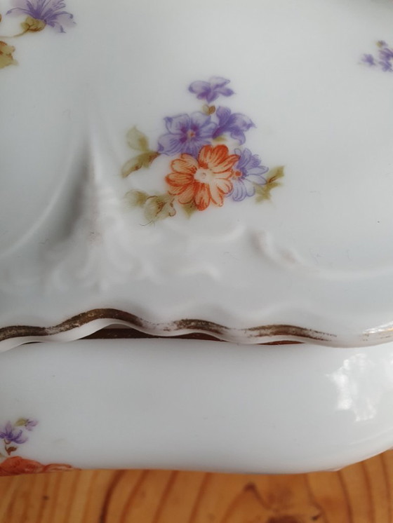 Image 1 of Elegant French porcelain tureen ca. 1900 - hand-painted