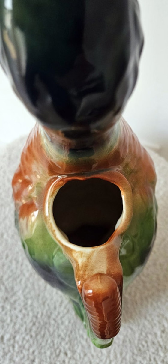 Image 1 of Large duck-shaped earthenware pitcher from Saint-Clément – ​​signed – vintage
