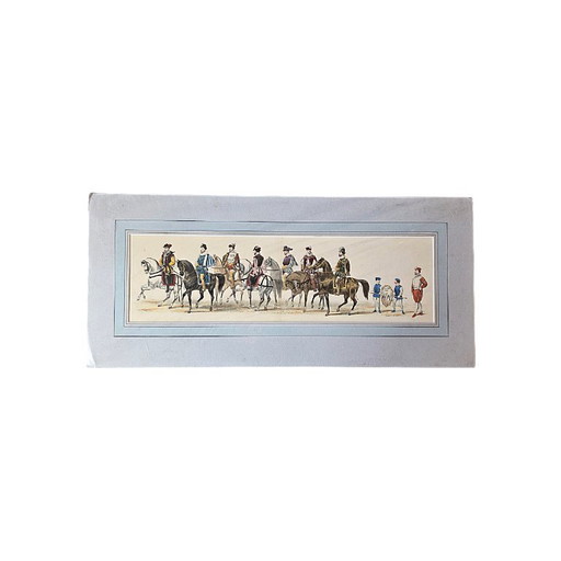 Handkolorierte Lithografie von Pieter Willem Marius Trap