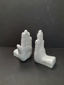 Fermalibri in ceramica a forma di mani