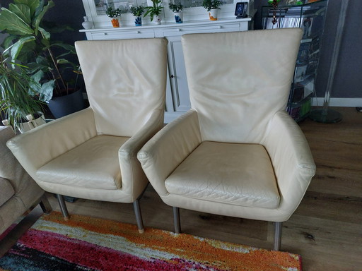 Armchair Foxxy By Gerard Van Den Berg Label Creme White Leather