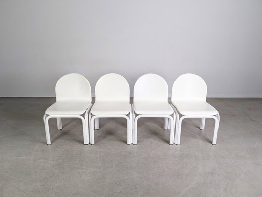 Originele 4-delige set Knoll Orsay stoelen Gae Aulenti stoel lederdesign