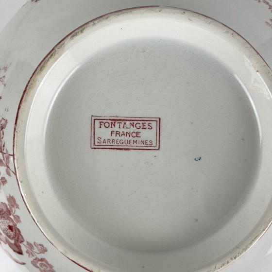 Sopera Sarreguemines, modelo "Fontange", roja, 1918-1950 – Loza, Ceramic, Vintage (photo 11 of 14)