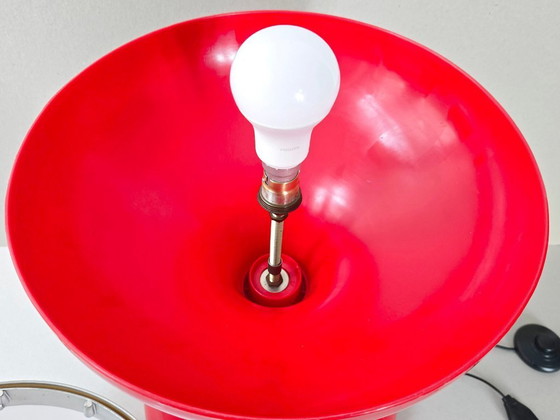 Image 1 of Vintage Diabolo vloerlamp uit de jaren 60 in rood plastic.