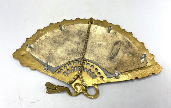 Miroir Français Vintage en Bronze en Éventail – Miroir Art Nouveau – Glass (photo 10 of 11)