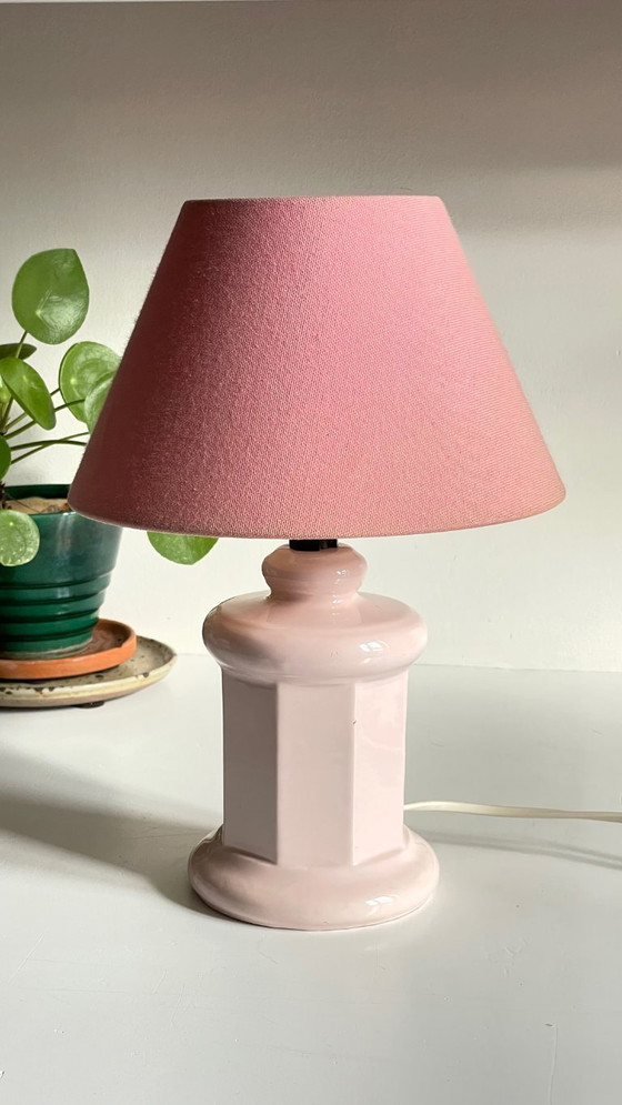 Image 1 of LAMPE Céramique Rose VINTAGE