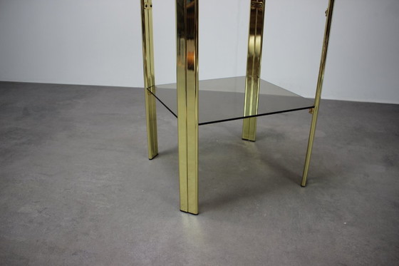 Image 1 of Theetafel van Mid Century messing en gerookt glas, 1970, Duitsland