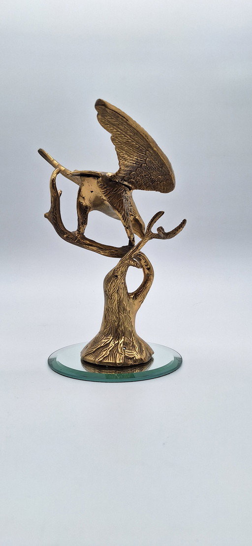 Image, Aigle en laiton se posant sur une branche

- 26 cm - Laiton