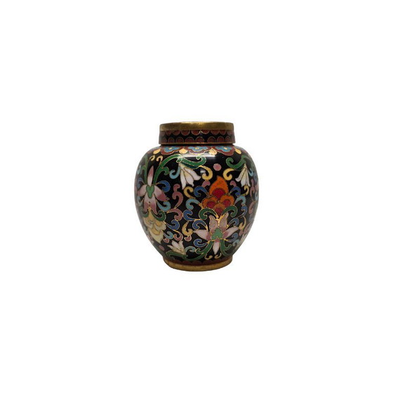 Image 1 of Vintage Chinese cloisonne ginger jar, 1970s
