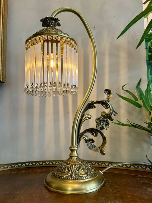 1920s table lamp with opaline rods, Italian – tafellampen, Glass