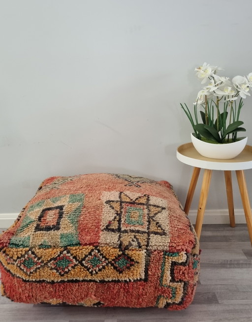 Berber Pouf, marokkanisches Sitzkissen aus echter Wolle