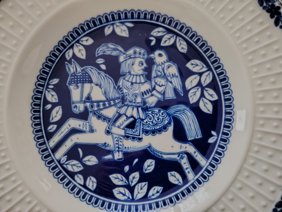 Image 1 of Le Falkenbeize Schumann Arzberg Bavaria Véritable cobalt Vintage Plat en porcelaine Assiette Objet de vitrine
