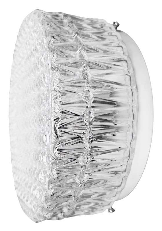 Lampada da parete o Plafoniera in vetro vintage, anni '70, Plafoniere, Metallo, Trasparente, Modern (foto 2 di 14)