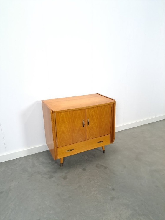 Image 1 of TV audio LP furniture with brass handles and slanted legs