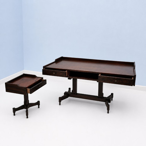 Image 1 of Escritorio de palisandro diseñado por Claudio Salocchi para Sormani, Italia, 1970.