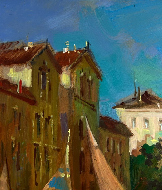 Image 1 of Original Oil Painting City River Landscape Dream of Venice
