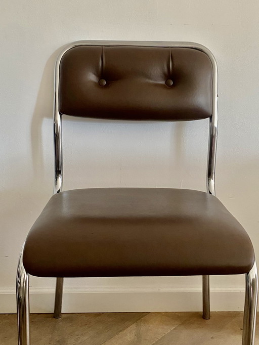 Tavo Belgium Tube Frame Chair With Skai Seat