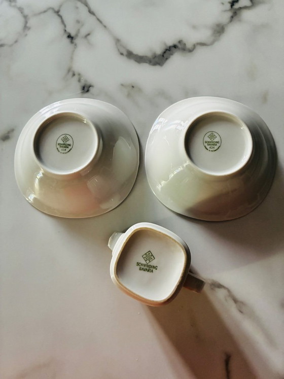 Image 1 of Small milk jug and porcelain cups, Schirnding Bavaria