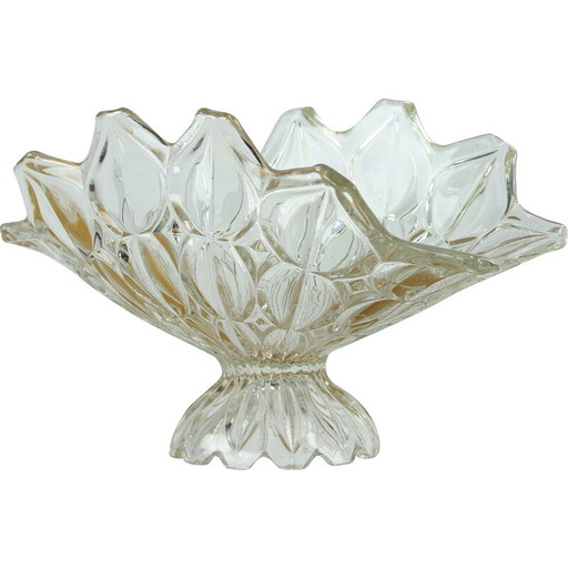 Vintage pressed glass Tulip bowl from Hermanowa Hut for by E. Downey, 1957