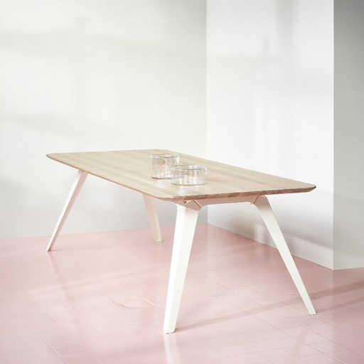 Table à manger Fold de Bas Vellekoop pour Puik Design, cadre blanc