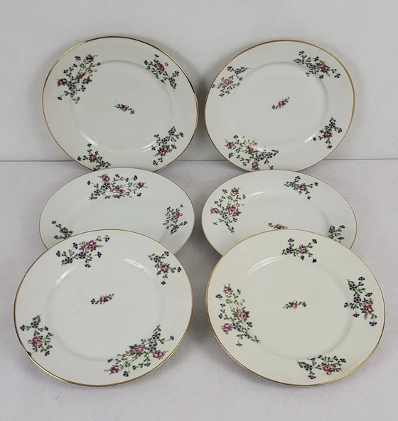 6 platte borden versierd met weerhaken – Servies, Porcelain (photo 4 of 12)