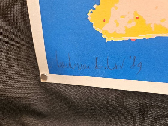 Image 1 of Zeefdruk op zwaar papier Henk van der Vet seageull