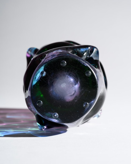 Image 1 of Zeldzaam sculpturaal Tsjechisch glas "Propeller" vaasduo Jan Beránek & Jan Kotík